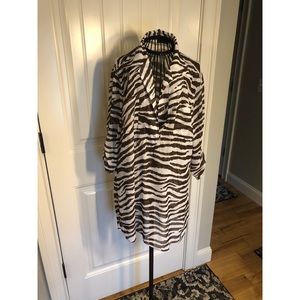 Long Sleeve Sheer Leopard Print Shirt
